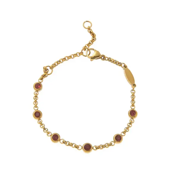 Wholesale Vacuum Plating 18K Gold Plated Birthstone 304 Stainless Steel Elegant Classical Lady 304 Stainless Steel Lobster Trigger Clasp Closure Bracelets