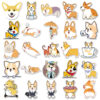 Wholesale 50 sheets of non-repeating cartoon Corgi graffiti animal luggage bike piano car waterproof decorative stickers