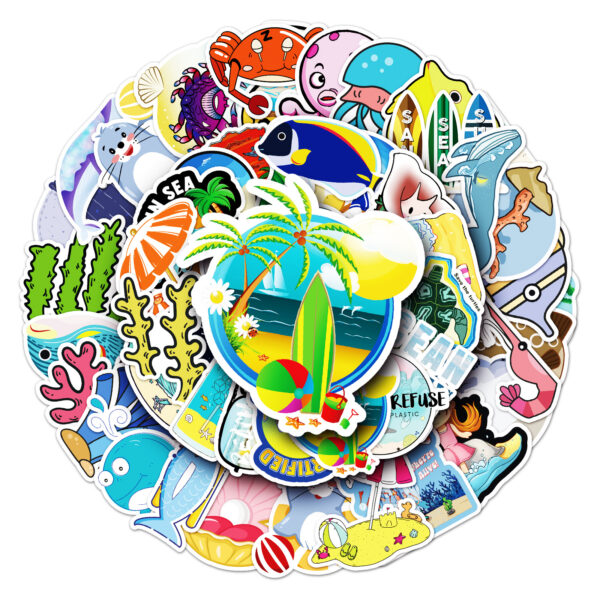 Wholesale 50 marine INS wind cartoon graffiti stickers laptop car trunk waterproof decorative stickers