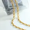 Wholesale PVD Coated Real Gold Plated 18K Gold Solid Color 304 Stainless Steel Casual Simple Style Waterproof Non Tarnish Bracelets Necklace