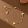 Wholesale Bohemian Fashion Personality Women's Foot Jewelry Straight Supply Stainless Steel Plated 18K Gold Non-fading Ankle Bracelet