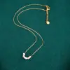 Women'S 304 Stainless Steel Vacuum Plating PVD Coated 18K Gold Plated Inlay Inlaid Heart Freshwater Pearl Shell Necklace Imitation Jewelry