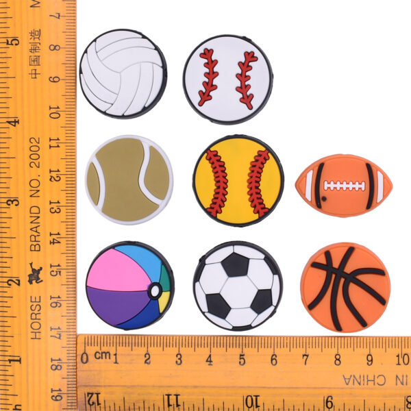 Wholesale Ball sports series perforated thick patch soft rubber handmade burnt beads