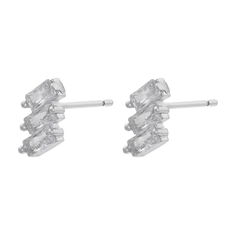 Wholesale 1 Pair Casual Elegant Simple Style Solid Color Plating Inlay Copper Zircon 18k Gold Plated Ear Studs