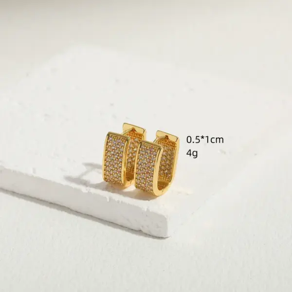 Wholesale 1 Pair Elegant Luxurious Classic Style Solid Color Asymmetrical Plating Inlay Copper Zircon 14k Gold Plated Hoop Earrings