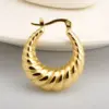 PVD Coated Real Gold Plated Stripe Stainless Steel Simple Style Waterproof Non Tarnish Earrings
