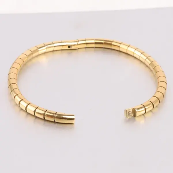Wholesale Simple Style Solid Color Stainless Steel Plating Gold Plated Bangle