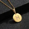 Wholesale Real Gold Plated Letter Titanium Steel Fashion Waterproof Non Tarnish Titanium Steel Necklace