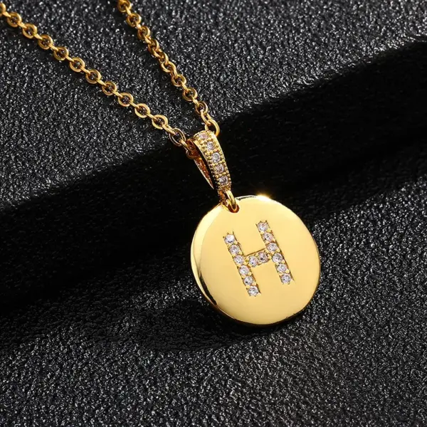 Wholesale Real Gold Plated Letter Titanium Steel Fashion Waterproof Non Tarnish Titanium Steel Necklace