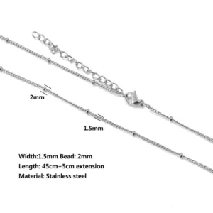 Silver Clip Bead Necklace