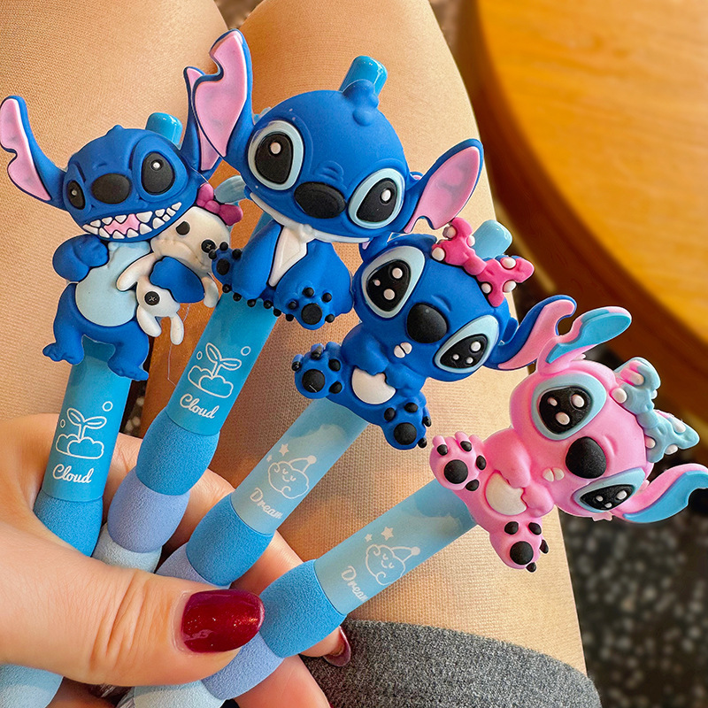 Wholesale Cute cartoon character funny doll pen black click ballint pen