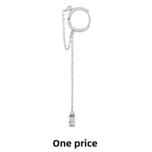 One zircon tassel earring (white gold) / Copper (one price)