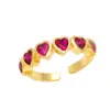 Wholesale 1 Piece Sweet Heart Shape Copper Plating Inlay Zircon Open Ring