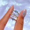 Wholesale Lady Star Brass Rings Star Gem Copper Rings