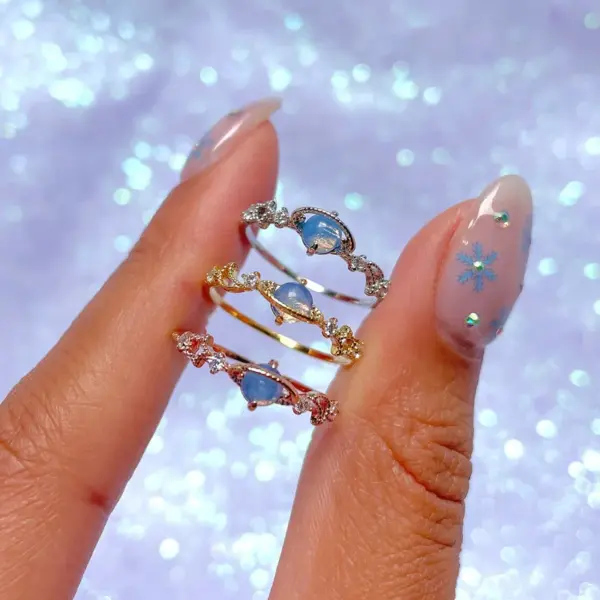 Wholesale Lady Star Brass Rings Star Gem Copper Rings