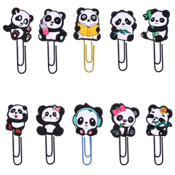 Wholesale Random 50pcs Cartoon National Treasure Panda Student Paper Clip Bookmark