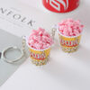 Wholesale Simulation food popcorn bucket keychain pendant fun food and play creative car student couple bag ornaments