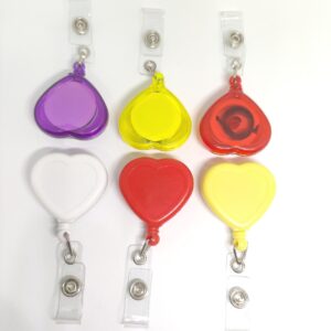 Wholesale Heart-shaped doctor and nurse pull tab, work ID badge, meal card strap, back clip, retractable plastic pull tab.