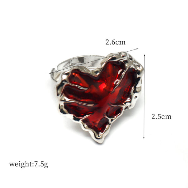 oly-d2835072363e45b4bcae04aeb64bf8ab Wholesale Dark Gothic Red Love Cross Ring Female Niche Design High-grade Sense Personality Finger Ring Open Ring