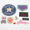 Wholesale Elegant embroidery computer embroidery stickers cute rabbit round badge English letter series clothing bag decorative cloth stickers