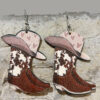 Wholesale Colorblock Western Cowboy Leopard Print Earrings