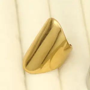 Wide Smooth Opening Ring-Gold