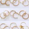 Wholesale PVD Coated 18K Gold Plated Round 304 Stainless Steel Fashion Waterproof Non Tarnish Earrings