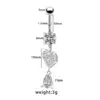Wholesale 1 Piece 316L Stainless Steel Alloy Resin Rhinestones Glass Belly Rings Star Moon Heart Shape Waterproof Non Tarnish Surgical Steel White Gold Plated Women's