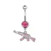 1 Piece 316 Stainless Steel Zircon Belly Rings Geometric
