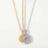 Wholesale Jewelry Luxurious Wedding Romantic Human Sun Moon 304 Stainless Steel Copper Zircon 18K Gold Plated Plating Inlay Cable Chain Necklace