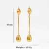 Wholesale PVD Coated Real Gold Plated 16K Gold White Gold Plated Gold Plating Water Droplets 304 Stainless Steel Casual Artistic Waterproof Non Tarnish Drop Earrings