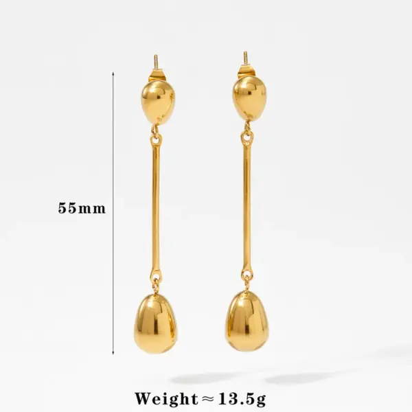 Wholesale PVD Coated Real Gold Plated 16K Gold White Gold Plated Gold Plating Water Droplets 304 Stainless Steel Casual Artistic Waterproof Non Tarnish Drop Earrings