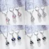 oly-d2a22111dc883b90db82fa0450c58fd1 Wholesale Jewelry IG Style Fairy Style Lady Geometric Water oplets Copper Artificial Crystal Artificial Zircon White Gold Plated Plating Hollow Out Inlay Cable Chain Jewelry Set