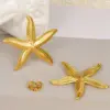 PVD Coated Real Gold Plated Starfish 304 Stainless Steel Marine Style Simple Style Waterproof Non Tarnish Ear Studs