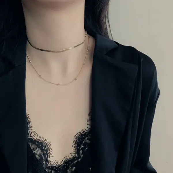 304 Stainless Steel 18K Gold Plated Fashion Plating Geometric Necklace