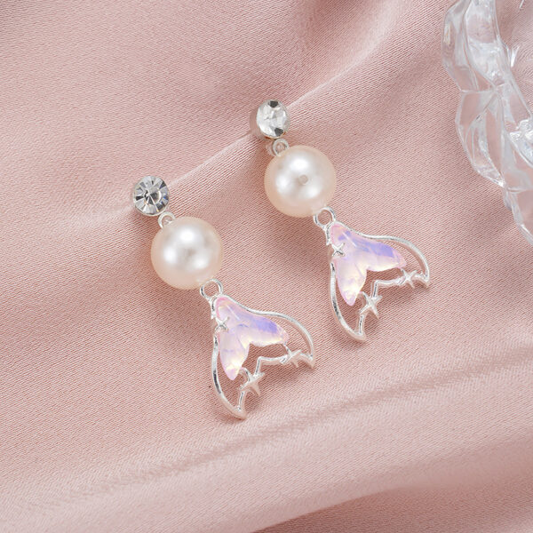 Wholesale Cross-border European and American Mermaid Pearl Earrings Earrings Earrings Diamond Gift Mother's Day Valentine's Day Best Friend Amazon