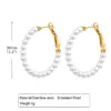 Wholesale PVD Coated Geometric 303 Stainless Steel Simple Style Waterproof Non Tarnish 304 Stainless Steel Hoop Earrings