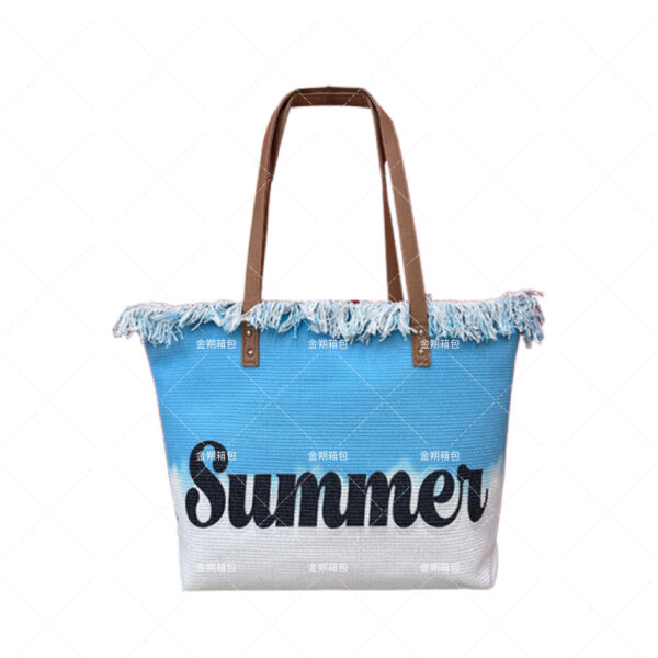 Wholesale 2024 new in stock large capacity tassel bag beach bag ladies shoulder tote bag foreign trade cross-border