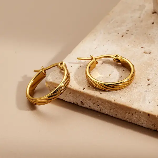 Wholesale Modern Minimalist Round Earrings Women's Stainless Steel 201 Plated Jewelry Fashion Casual Style All Seasons Handmade Polished
