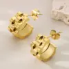 Wholesale Ion Plating (IP) 18K Gold Plated Solid Color 304 Stainless Steel Simple Style Waterproof Non Tarnish Earrings