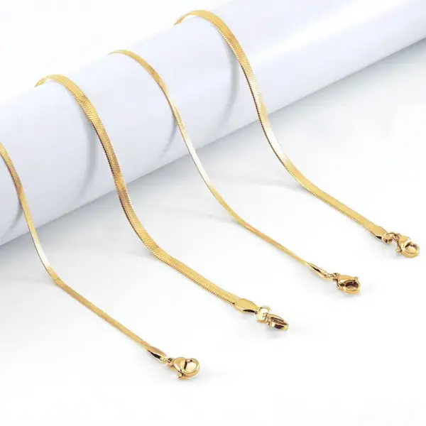 Wholesale Jewelry Simple Style Geometric 304 Stainless Steel Titanium Steel 18K Gold Plated Plating Stainless Steel Necklaces