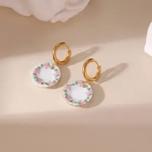 Blue and White Porcelain Pink Plate