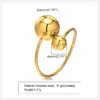PVD Coated Real Gold Plated Ball 304 Stainless Steel Simple Style Waterproof Non Tarnish Open Rings