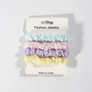 4PCS small intestine hair ring gold green yellow