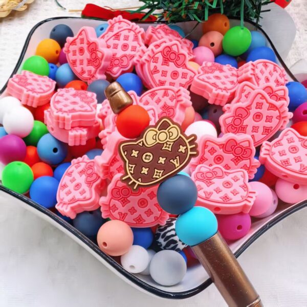 Wholesale 10pcs/pack Cute kitten silicone cartoon beads