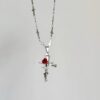 Wholesale Diablo Gothic Punk Rock Rose Cross Necklace Vintage Old Style y2k Spice Girls Ins Style Niche Sweet Cool