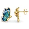 oly-d2d3e09c6759db8ce561cf923047322e Wholesale Yansheng Jewelry European and American Hot Selling Fashion Butterfly Alloy Oil opping Earrings with Diamond Painting Oil with Diamond Insect Earrings