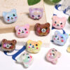 Wholesale Acrylic Cute Bear Beaded Cartoon Animal Vertical Hole Beads DIY Mobile Phone Chain Keychain Accessories