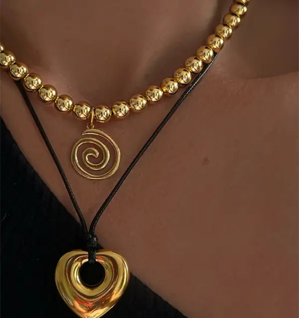 PVD Coated Geometric 304 Stainless Steel Hawaiian Vacation Classic Style Waterproof Non Tarnish 304 Stainless Steel Pendant Necklace