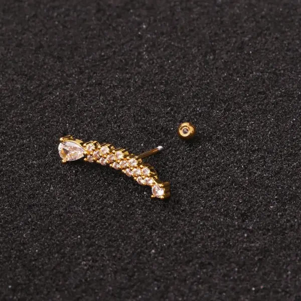 316L Stainless Steel Copper Ear Cartilage Rings & Studs Crown Waterproof Non Tarnish Surgical Steel